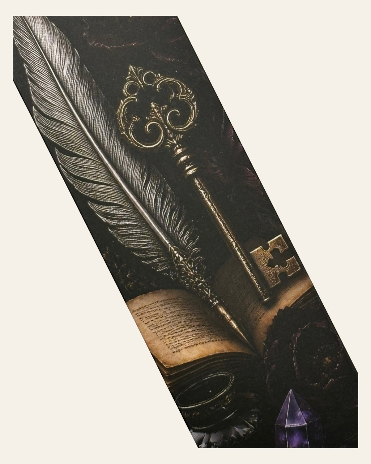 Quill and Key Paper Bookmark