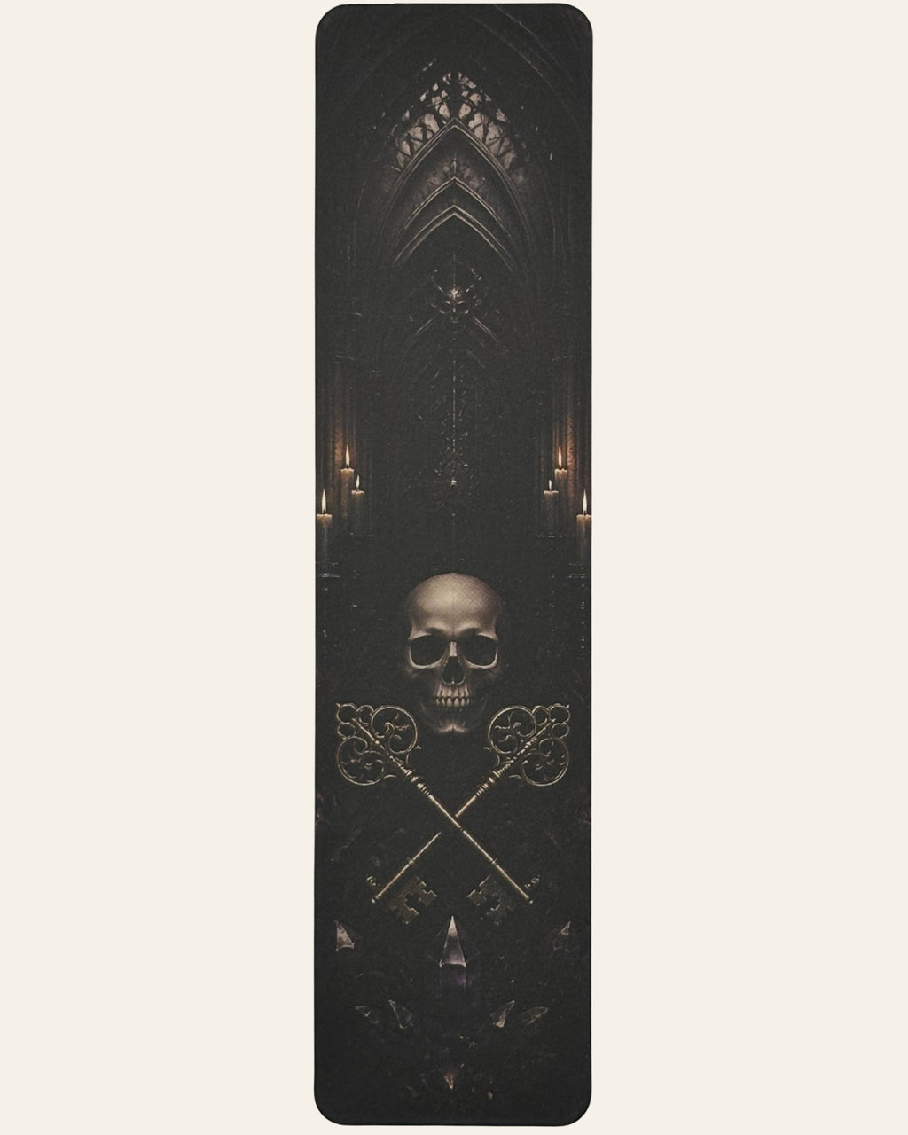 Skull & Keys Gold Foil Paper Bookmark