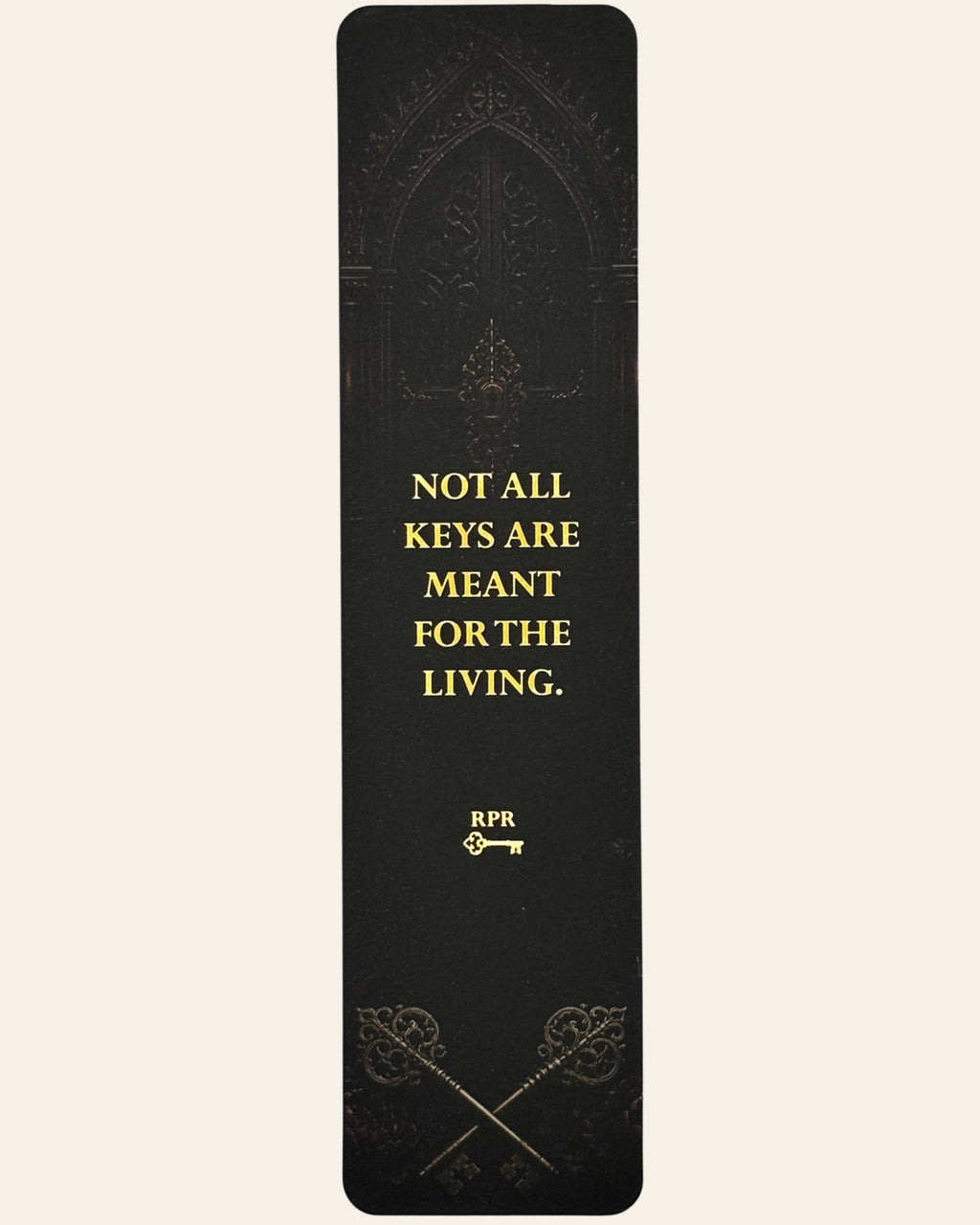 Skull & Keys Gold Foil Paper Bookmark