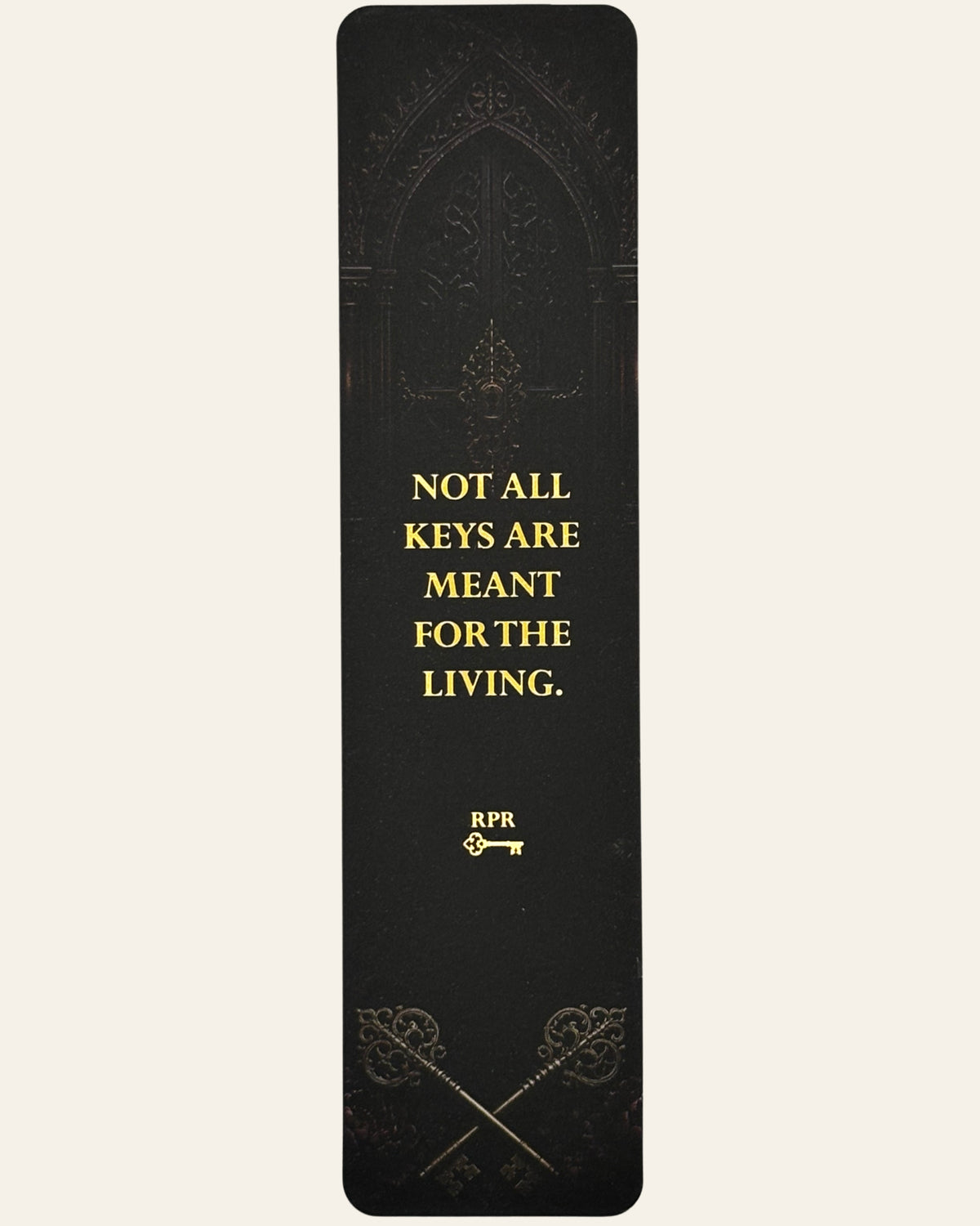 Skull & Keys Gold Foil Paper Bookmark