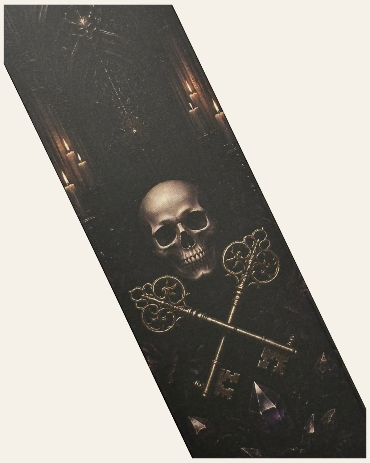Skull & Keys Gold Foil Paper Bookmark