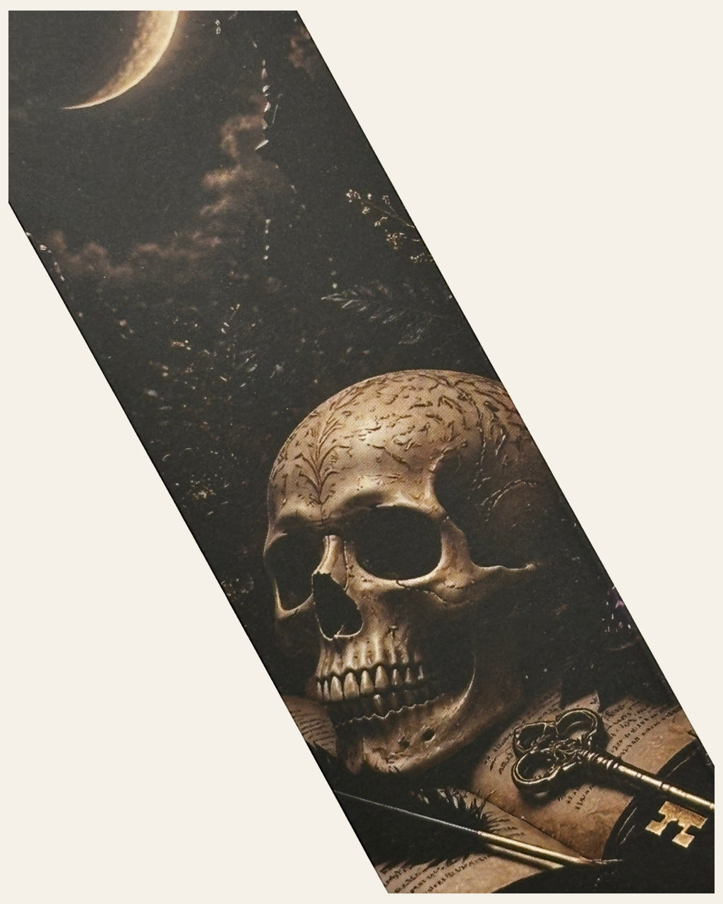 Skull & Moon Gold Foil Paper Bookmark