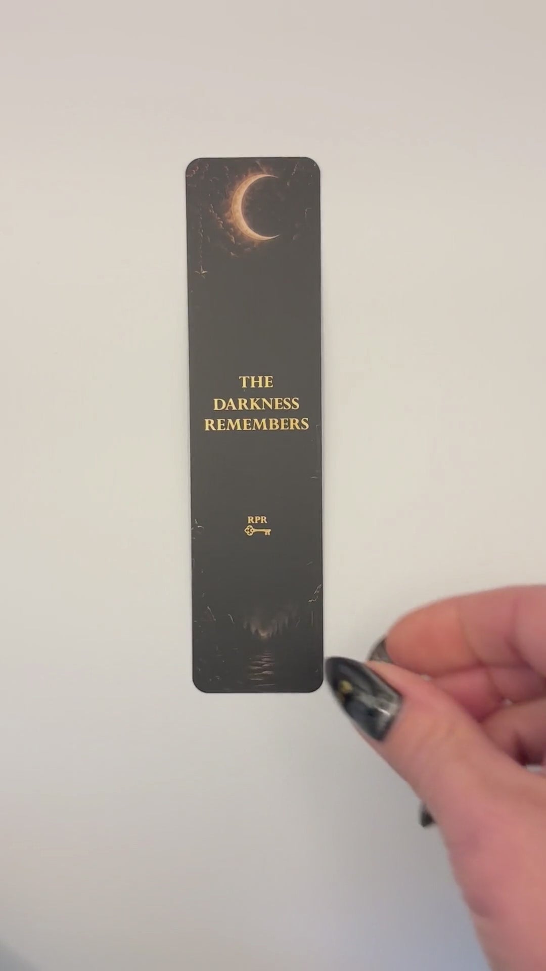 Skull and Crescent Moon Paper Bookmark