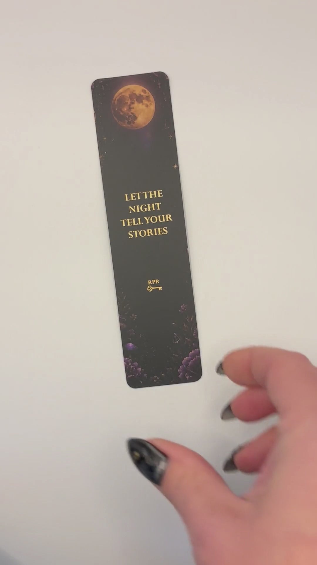 Celestial Moth and Moon Paper Bookmark